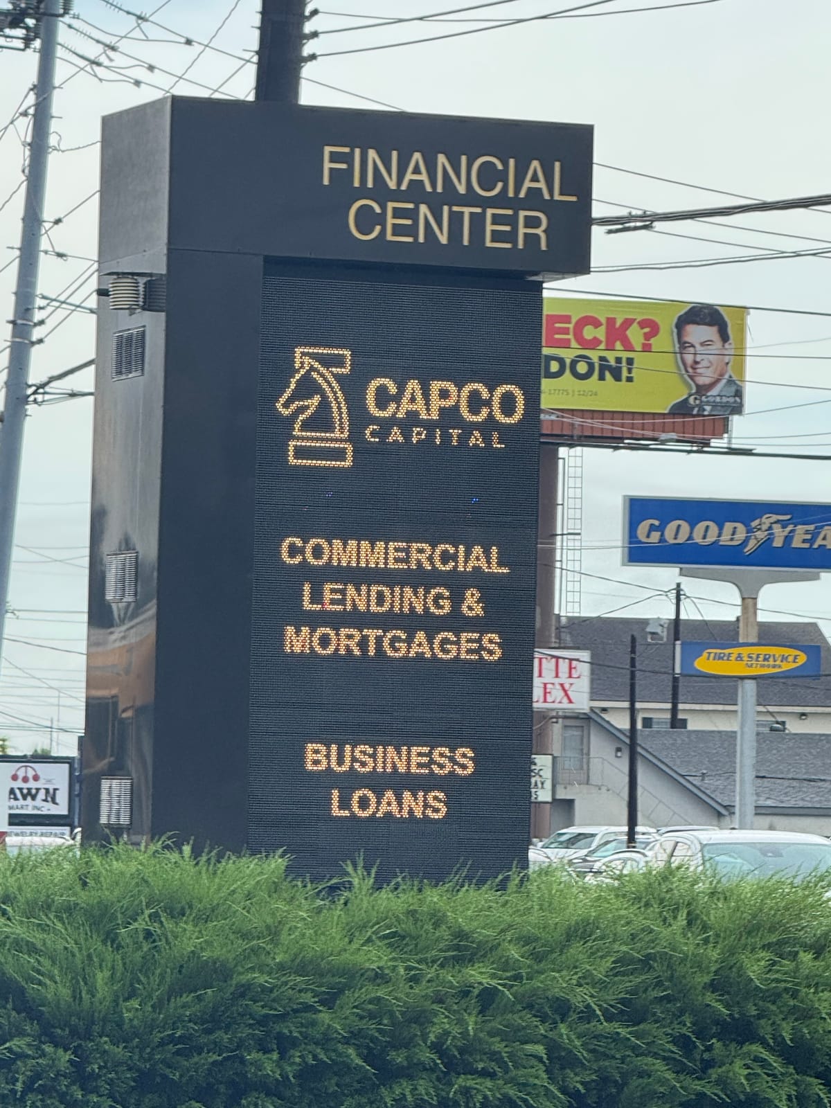 Commercial Capital Pro marquee sign: Commercial Lending & Mortgages, Business Loans